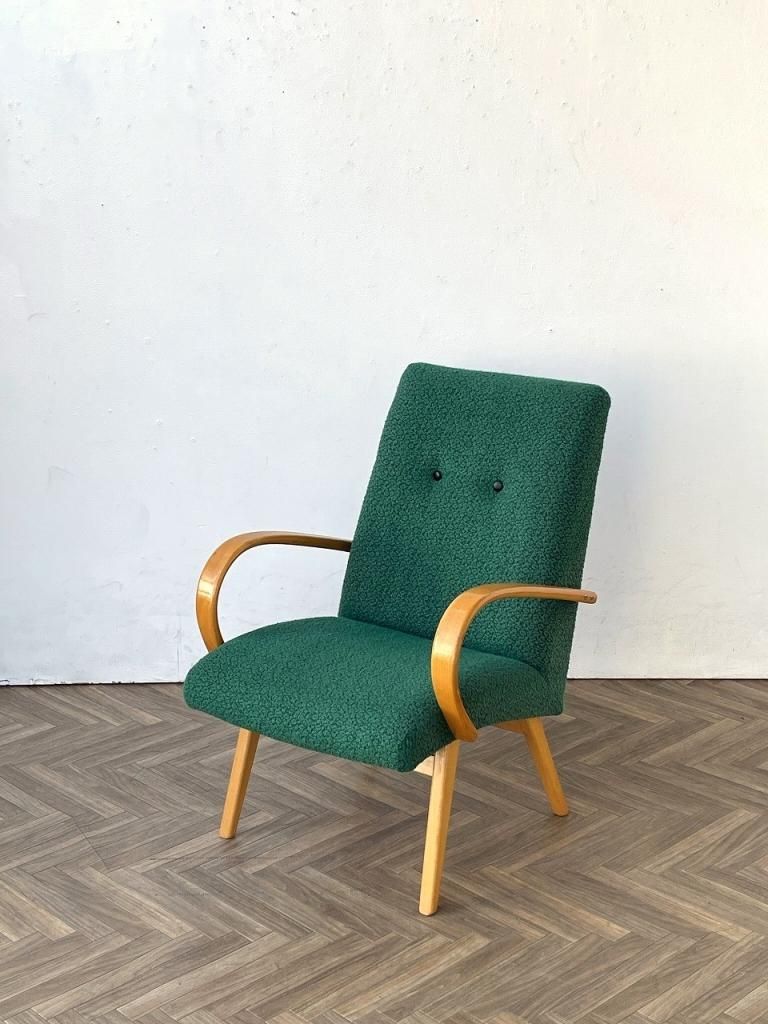チェコ製　1973年製ビンテージシングルソファ　グリーン チェコ製1973年製ビンテージシングルソファグリーン