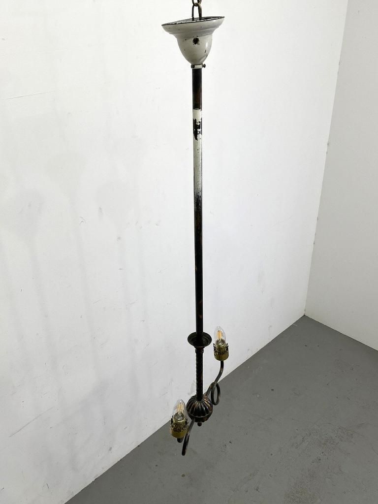 1880-1900's 2灯 アンティーク ペンダントランプ/シャンデリア