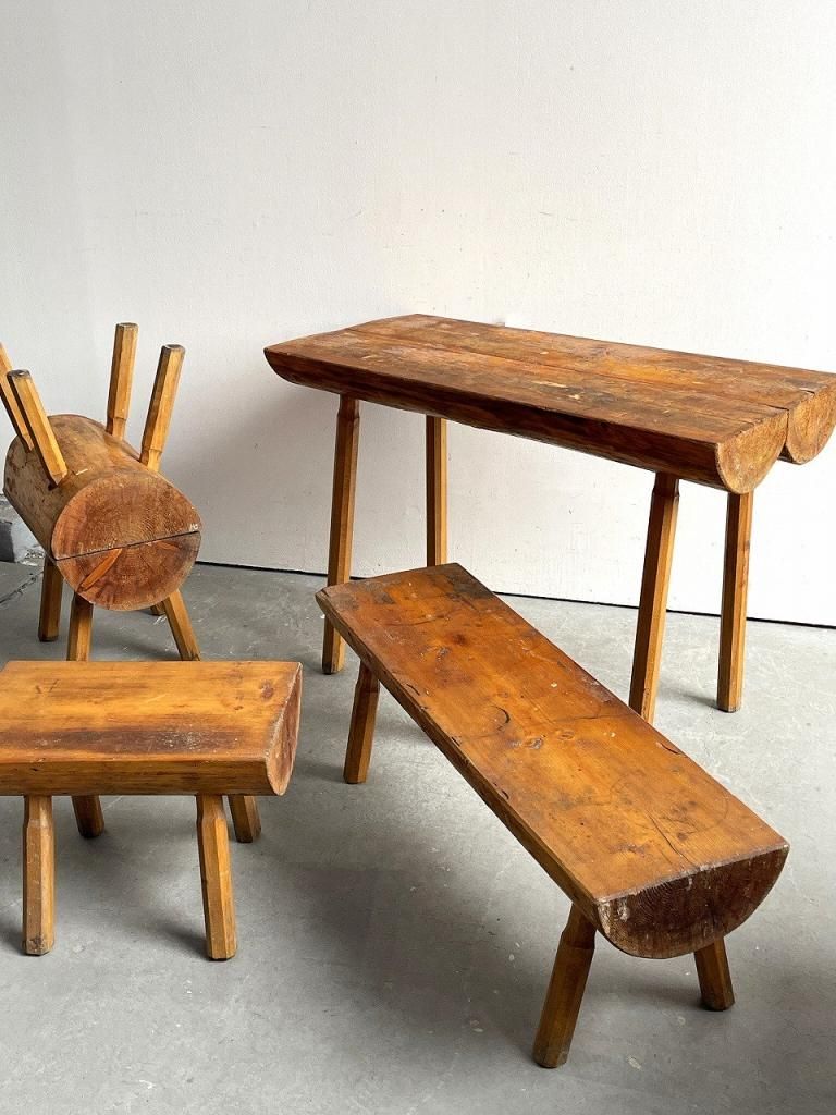 ヴィンテージ ウッド チェア/サイドテーブル(複数在庫有り