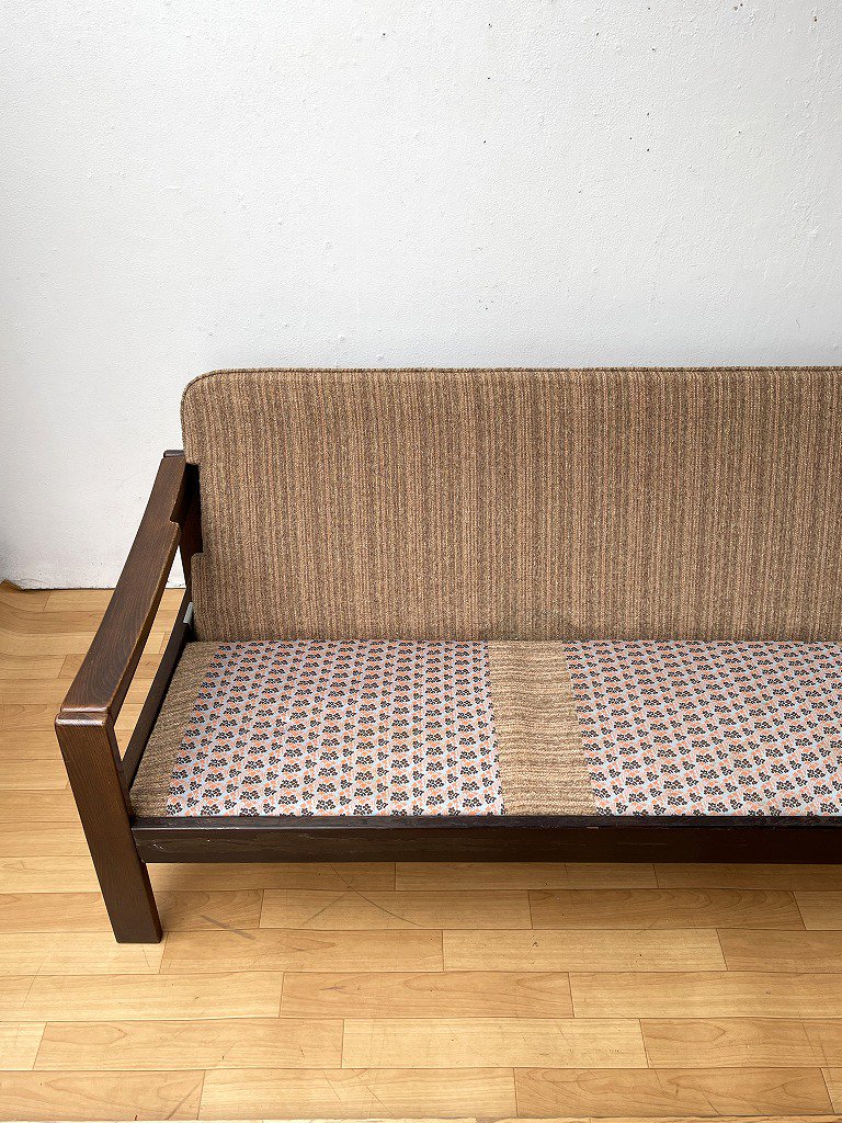 1960's ヴィンテージ ファブリック 3シーターソファ/ベッド 