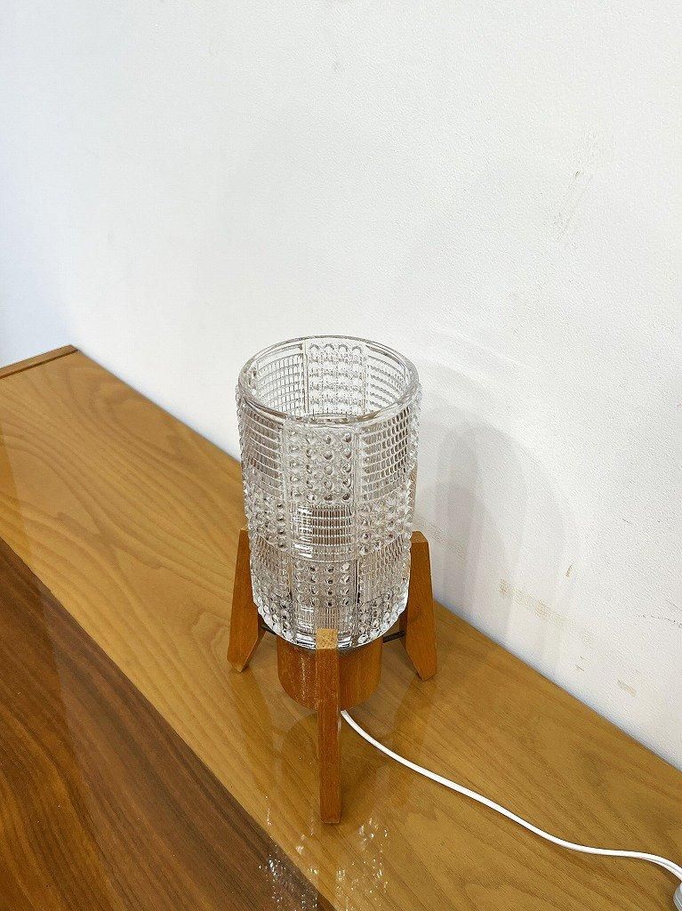 1960's ヴィンテージ カッティングガラス テーブルランプ