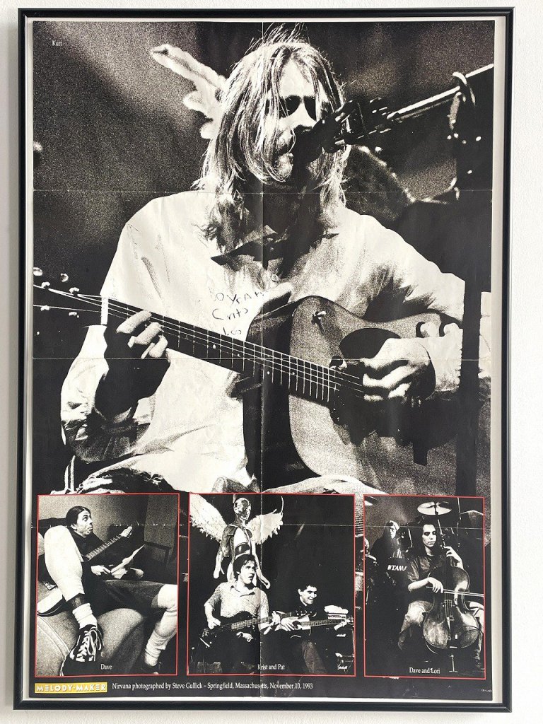 1993's Nirvana LIVE 額入りポスター - アンティーク、ビンテージのインテリア家具や雑貨、店舗什器の通販ならWANT ANTIQUE  LIFE STORE