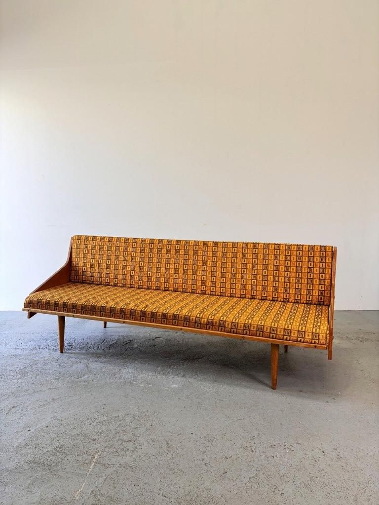 ヴィンテージ ファブリック 3シーター ソファ/ベッド - アンティーク