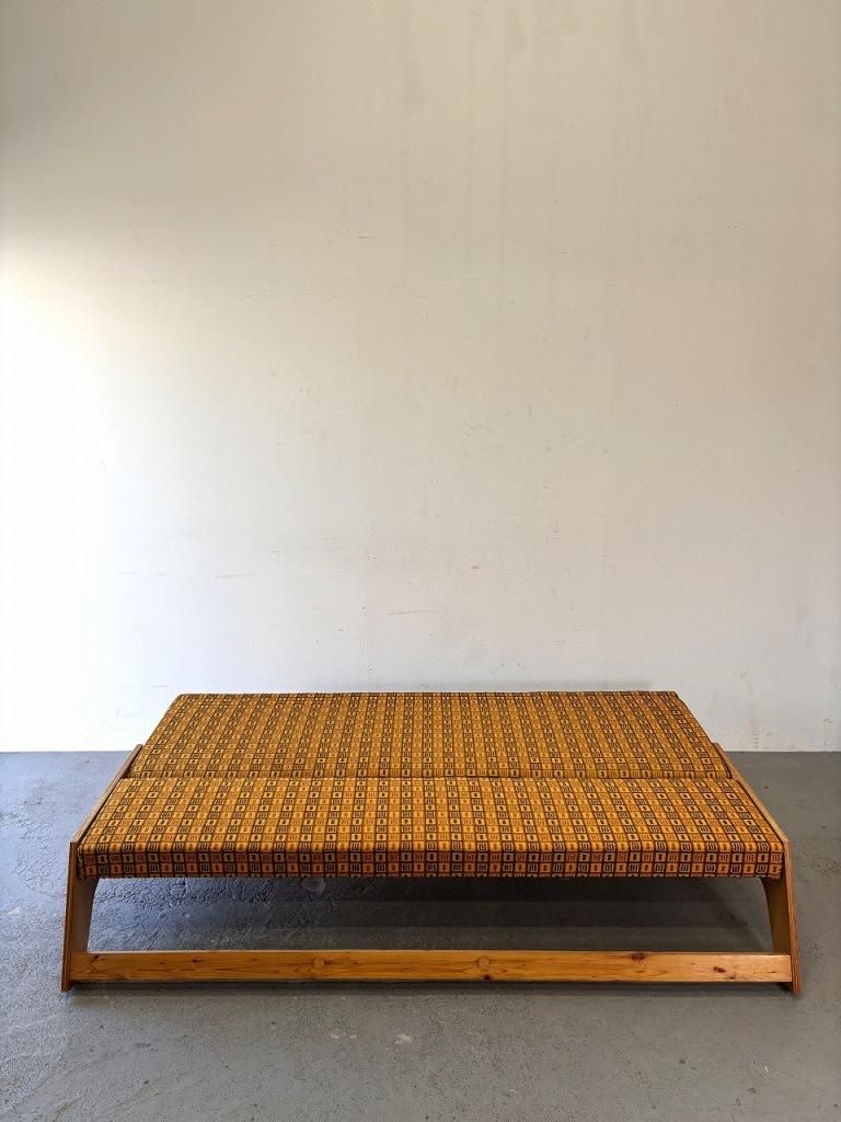 ヴィンテージ ファブリック 3シーター ソファ/ベッド - アンティーク