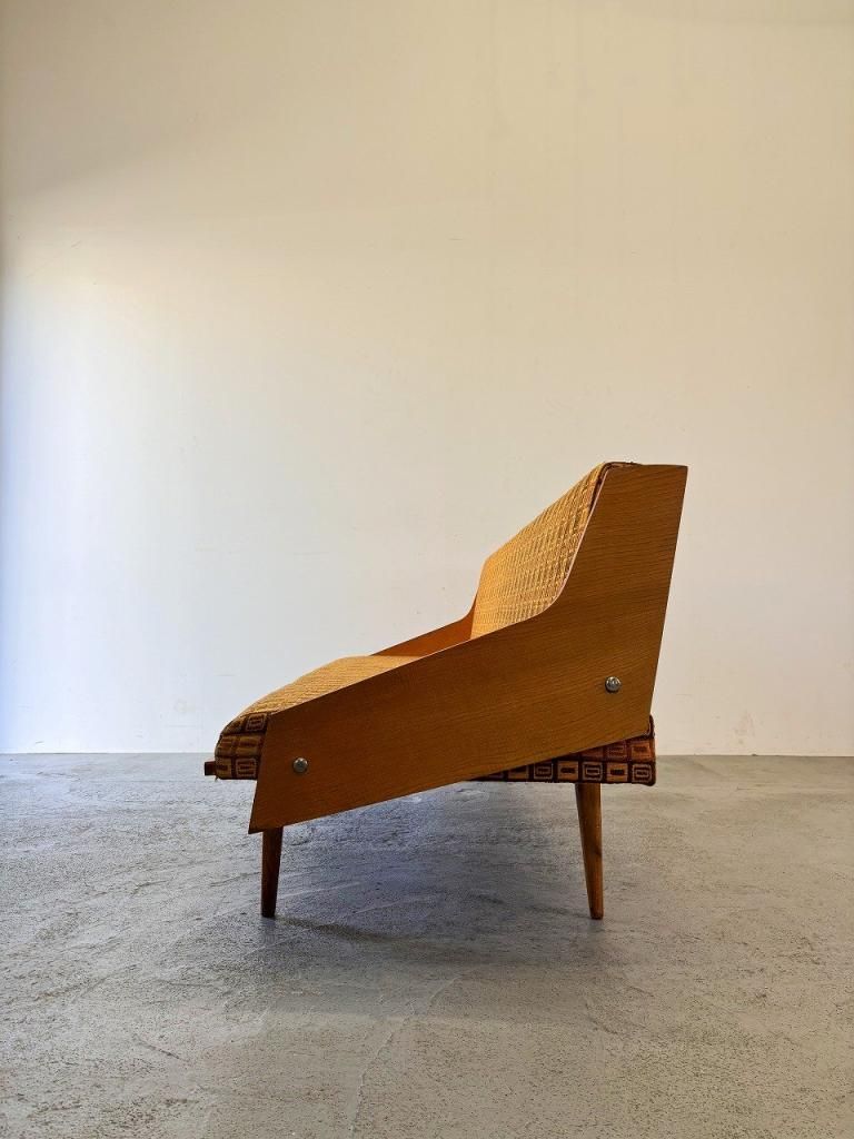 ヴィンテージ ファブリック 3シーター ソファ/ベッド