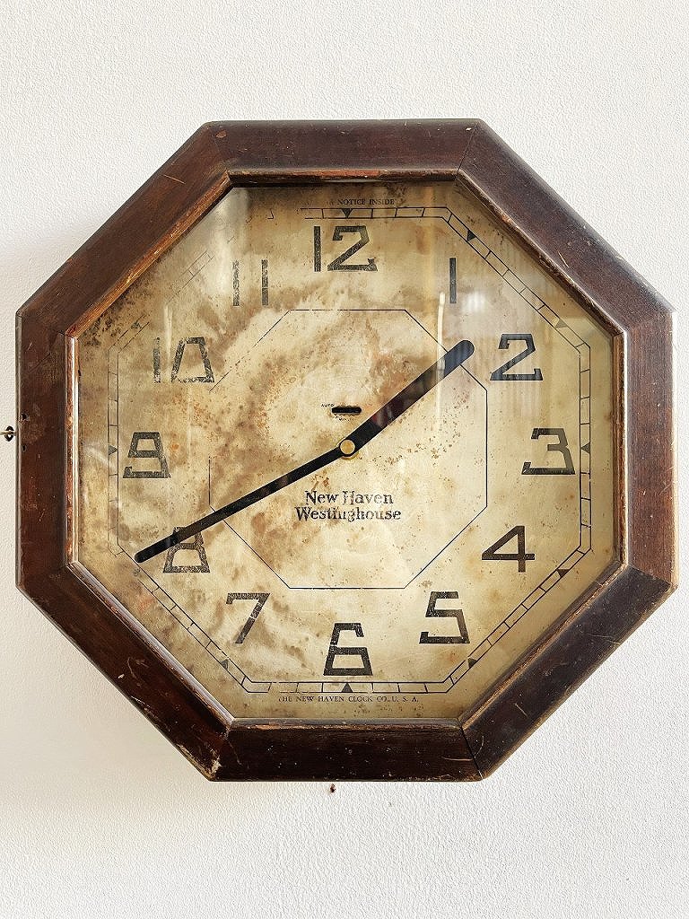 1920-40's THE NEW HAVEN CLOCK社製 ヴィンテージ ウォールクロック - アンティーク、ビンテージのインテリア家具や雑貨、店舗什器の通販ならWANT  ANTIQUE LIFE STORE