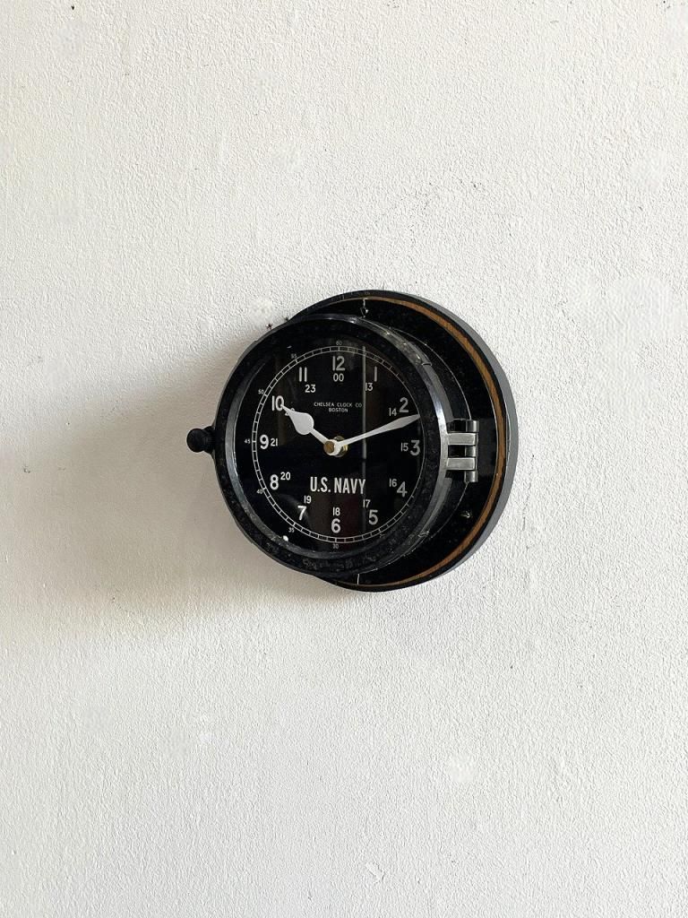 CHELSEA DECK CLOCK MECHANICAL(MAINSPRING) U.S.NAVY 1930-40'S