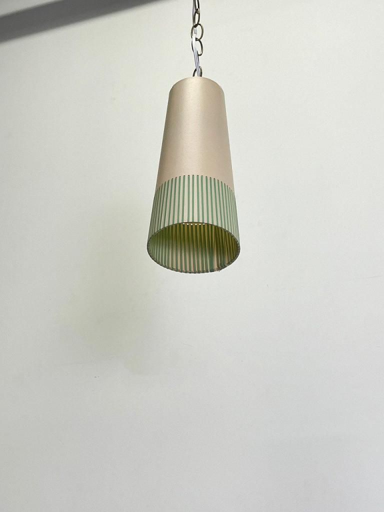 ヴィンテージ ファブリックシェード ペンダントランプ - アンティーク