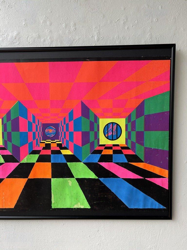 1970's ジオメトリックアート 額入りポスター - アンティーク