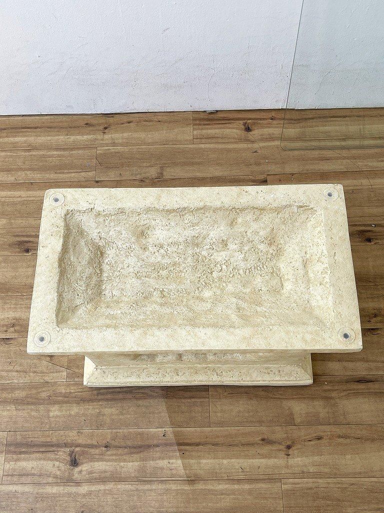 ヴィンテージ ガラストップ ローテーブル - アンティーク