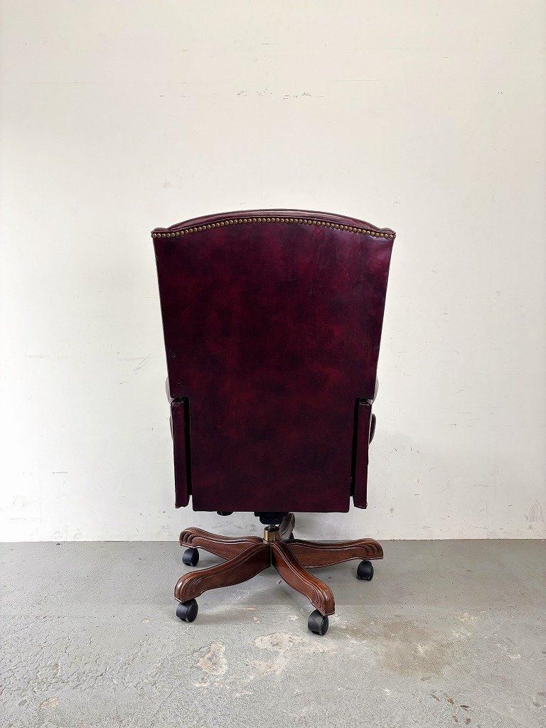 ヴィンテージ レザー デスクチェア - アンティーク、ビンテージの