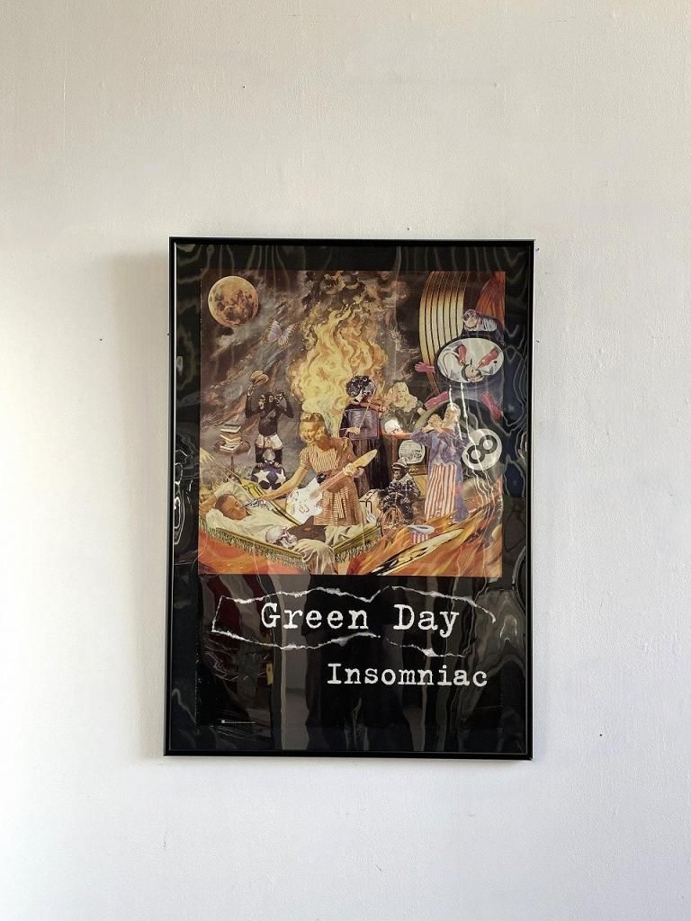1995's Green DAY ” INSOMNIAC” 額入りポスター - アンティーク