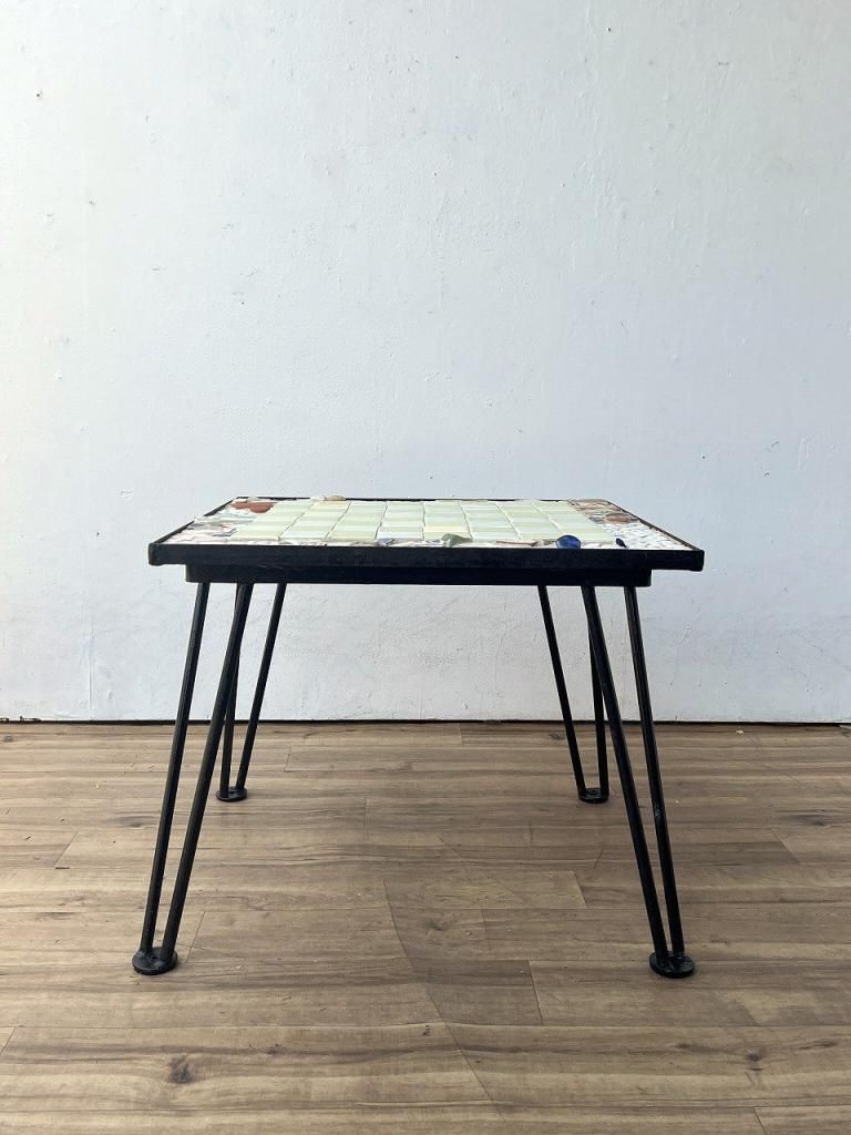 ヴィンテージ タイルトップ サイドテーブル - アンティーク