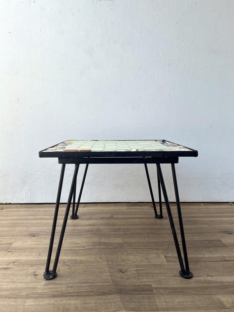 ヴィンテージ タイルトップ サイドテーブル - アンティーク
