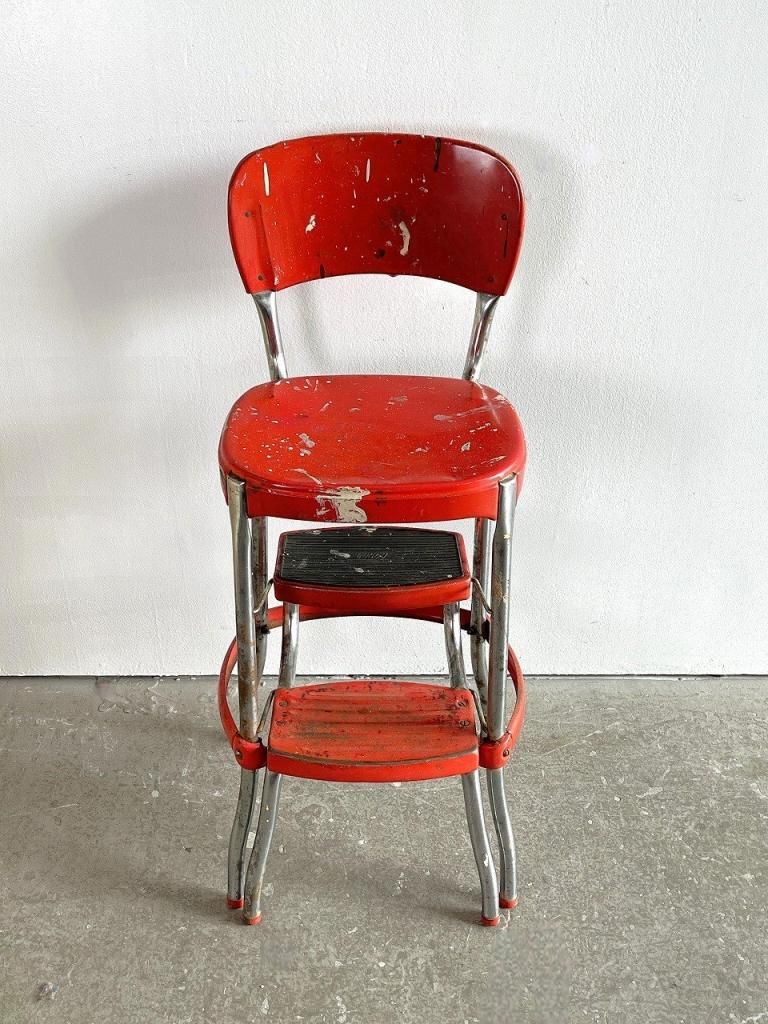 米国USAステップチェア椅子Coscoビンテージミッドセンチュリー古道具レトロ 1950-60's COSCO社製 ヴィンテージ ステップチェア
