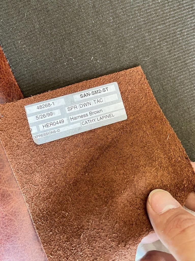 ヴィンテージレザー×ファブリック 3シーター ソファ - アンティーク