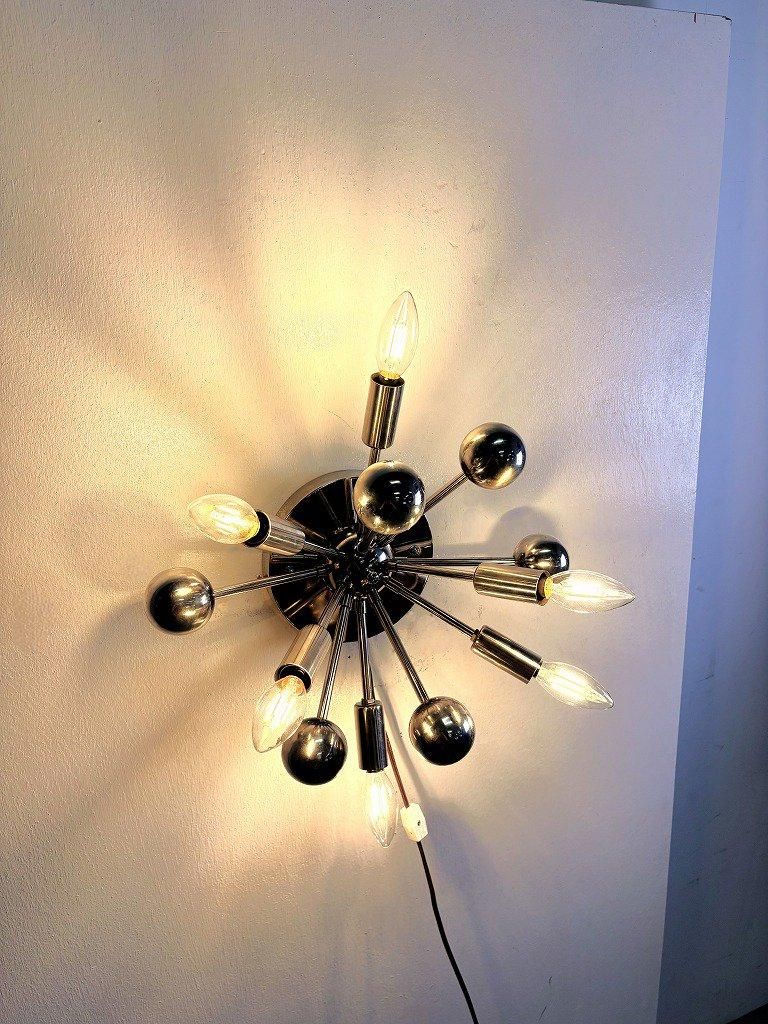 点灯確認済み スプートニク 6灯 60s スペースエイジ シャンデリア ライト Sputnik wall lamp 6灯 Sputnik球 type / スプートニク ウォール
