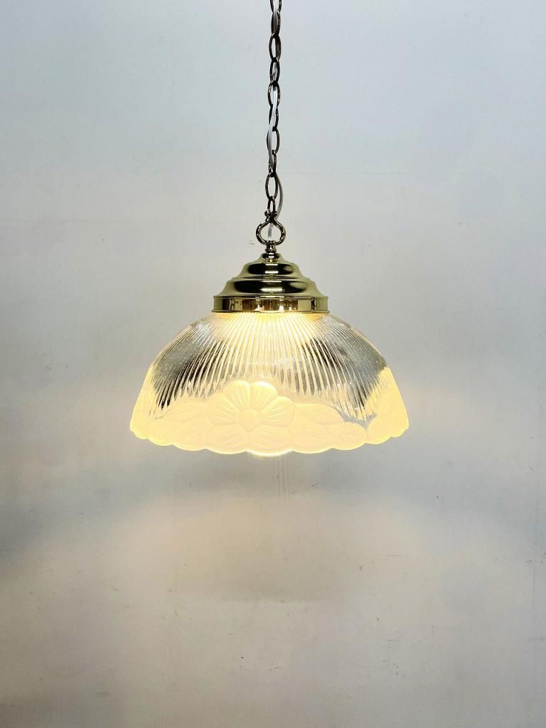 クリアガラス ペンダントライト アンティーク ヴィンテージ クリアガラス ペンダントランプ - アンティーク