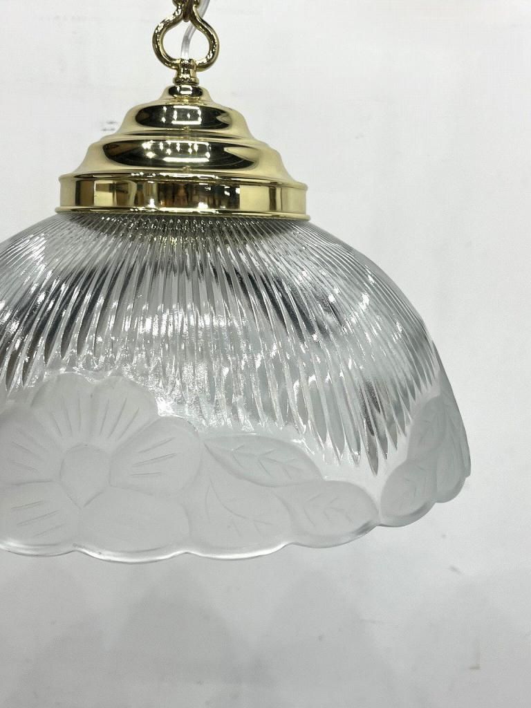 ヴィンテージ クリアガラス ペンダントランプ - アンティーク