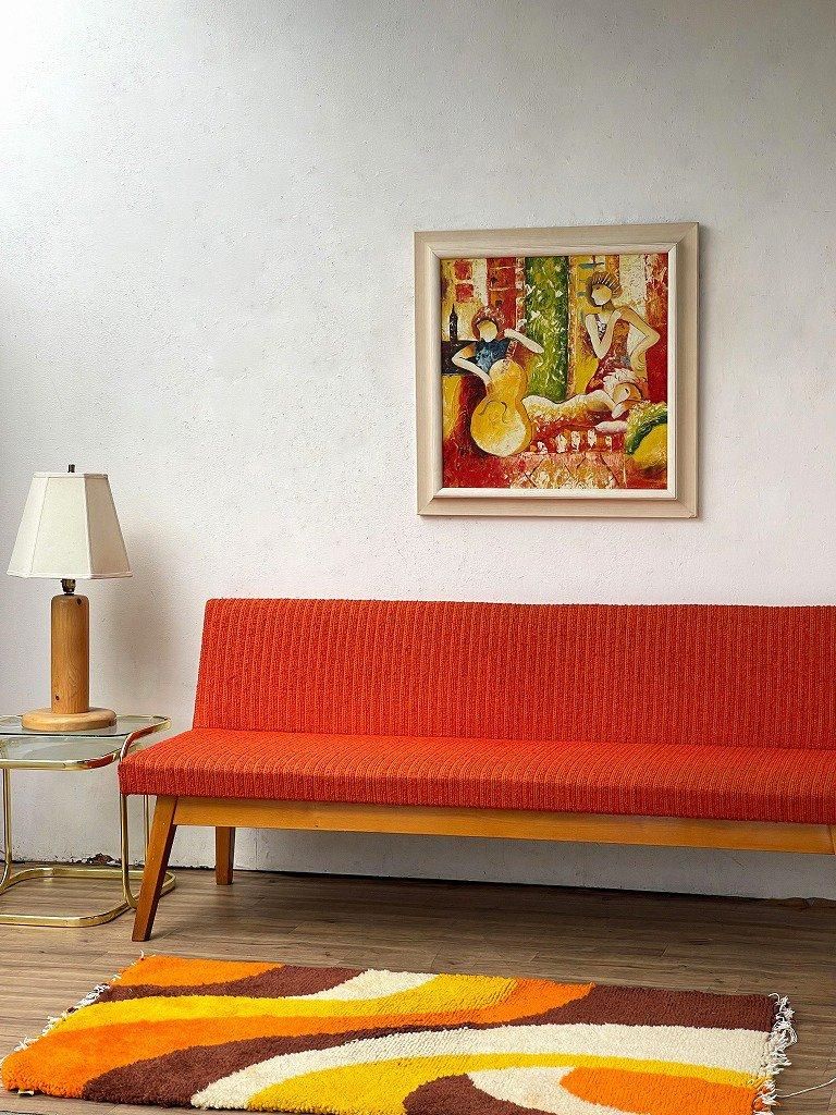 1960's ヴィンテージ ファブリック 3シーター ソファ/デイベッド