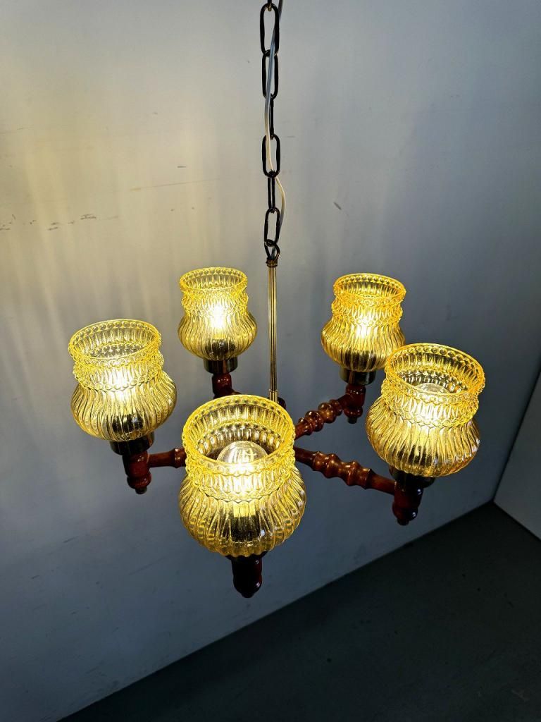 【松ページ】　シャンデリア 5灯 ヨーロッパ系　レトロ　ヴィンテージ 松様専用ページ】 シャンデリア 5灯 ヨーロッパ系 レトロ