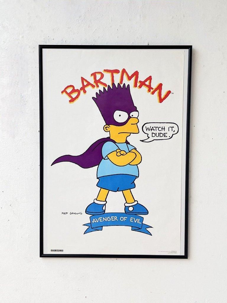 1990's The Simpson's “BARTMAN” Badge 額入り ポスター 1990's The Simpson's “BARTMAN” Badge 額入り ポスター