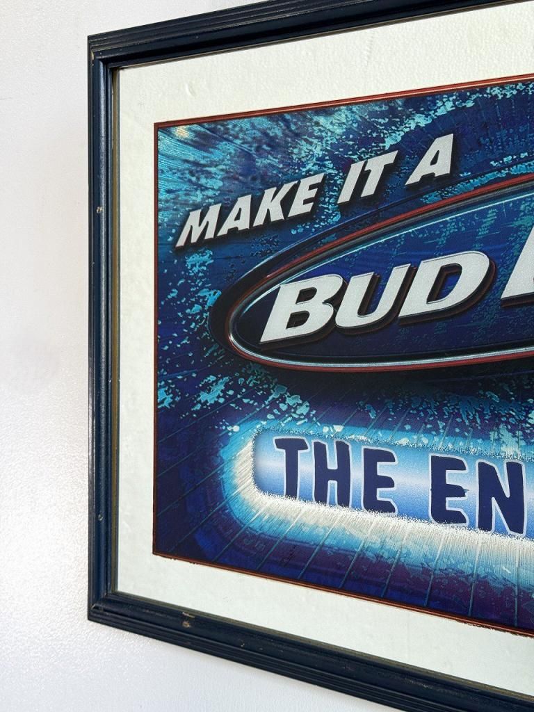 Bud Light 80'sパブミラー　アメリカンヴィンテージ　アンティーク　② Bud Light 80'sパブミラー アメリカンヴィンテージ アンティーク