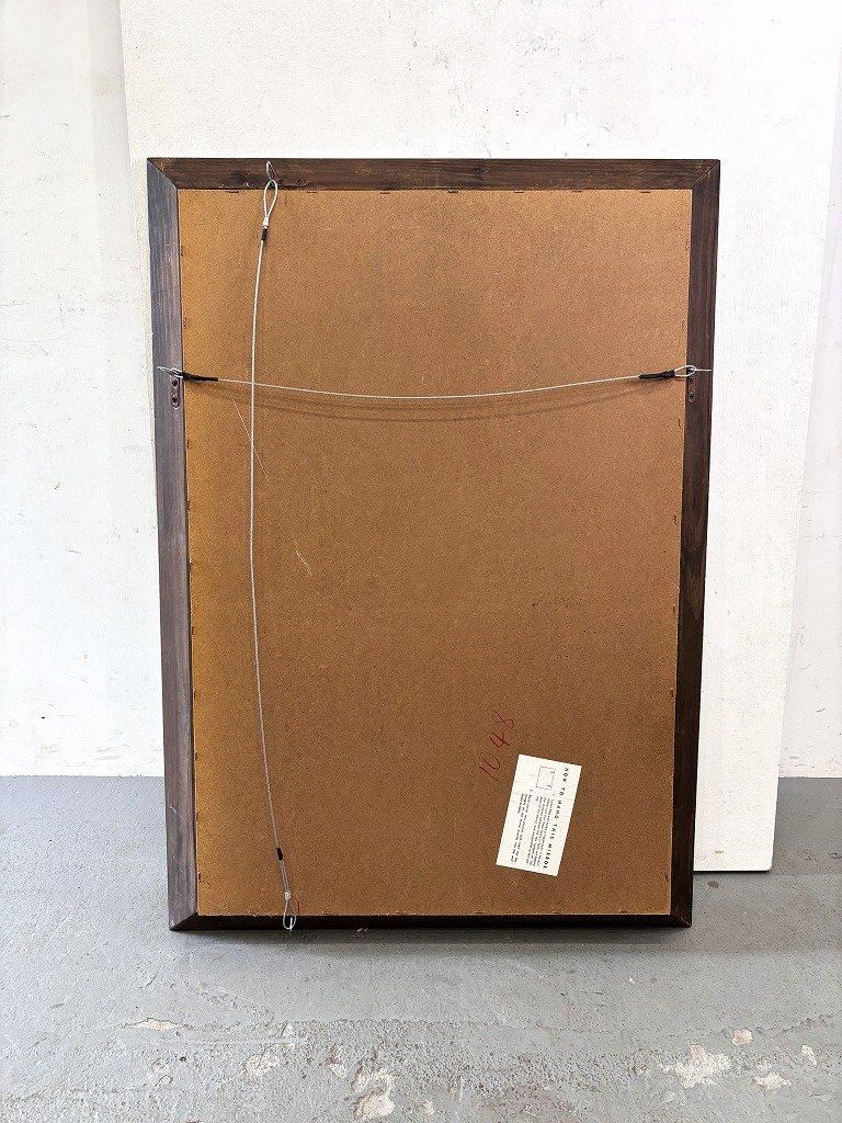 ヴィンテージ ウッドフレーム ウォール ミラー (1050mm×740mm