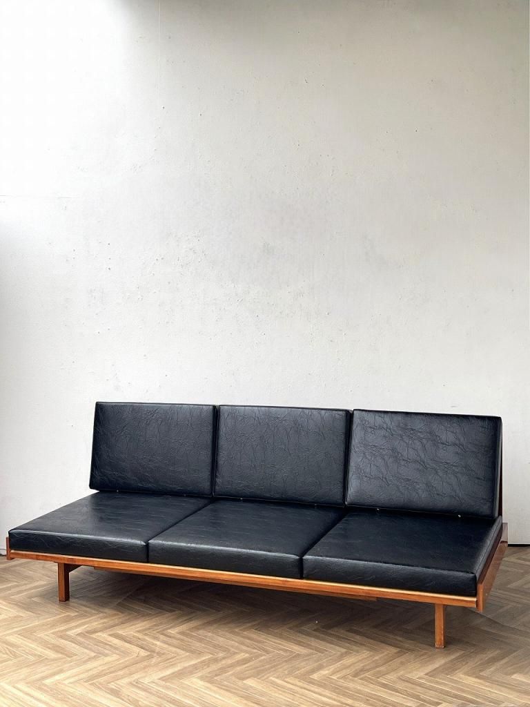 ビンテージレザーソファ ヴィンテージ 3シーター レザー ソファ - アンティーク