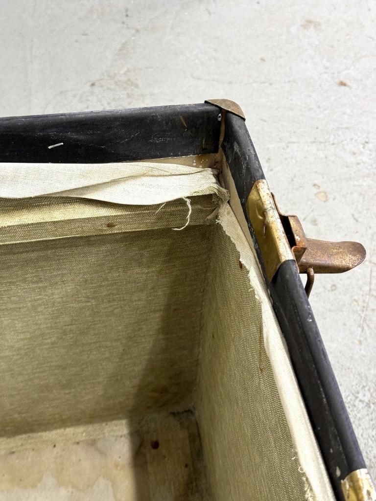 ヴィンテージ 黒いトランク 1930-40's ヴィンテージ ウッド トランク - アンティーク