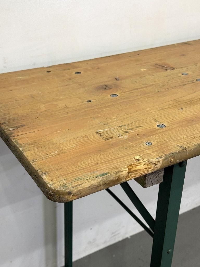 ビンテージ古家具◾️ 折り畳み式 フォールディングテーブル / 作業机 ヴィンテージ ウッド フォールディング ワークテーブル⑤