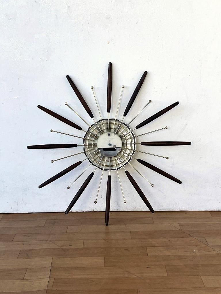 ビンテージ　スターバースト ウォールクロック　キャンドルホルダー 60's ビンテージスターバースト ウォールクロックキャンドルホルダー