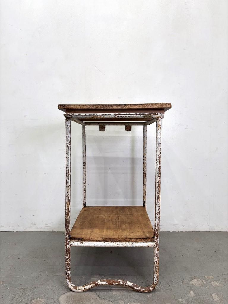 ☆インダストリアル☆サイドテーブル☆ビンテージ風☆鉄製フレーム☆送料込み☆ ヴィンテージ インダストリアル サイドテーブル - アンティーク