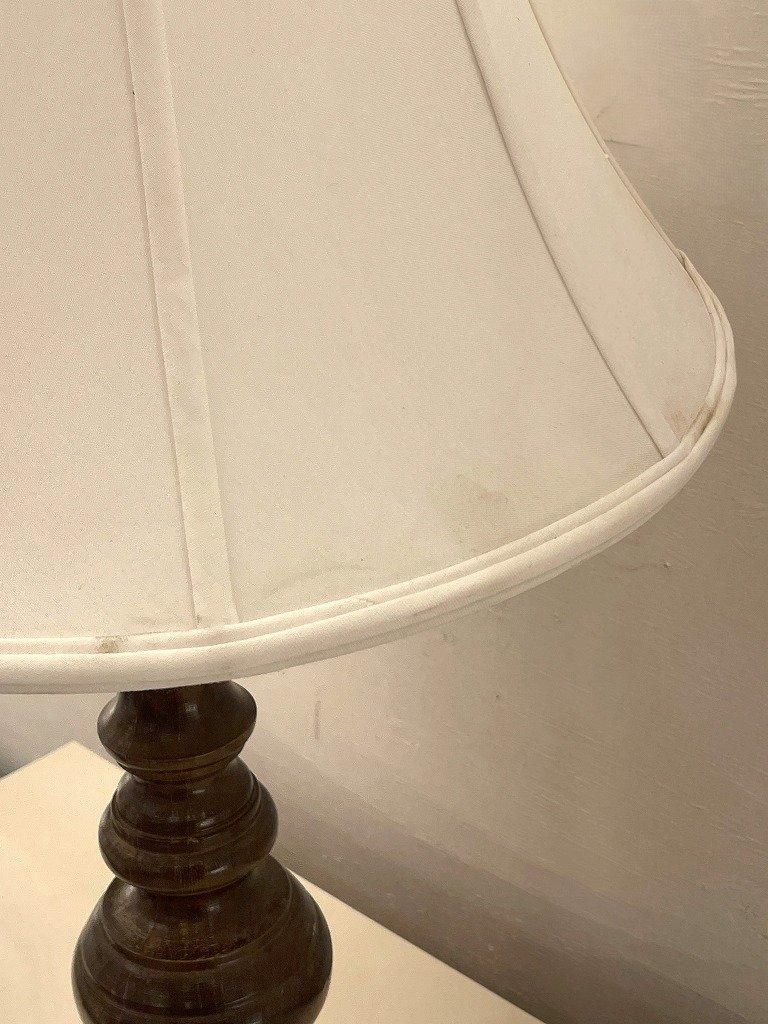 希少　木製　アンティークランプ　ウッドベース　彫刻 ヴィンテージ ウッドベース テーブルランプ - アンティーク