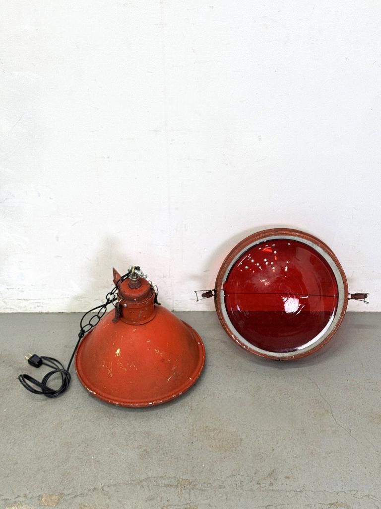 ヴィンテージ インダストリアル ペンダントランプ(Red