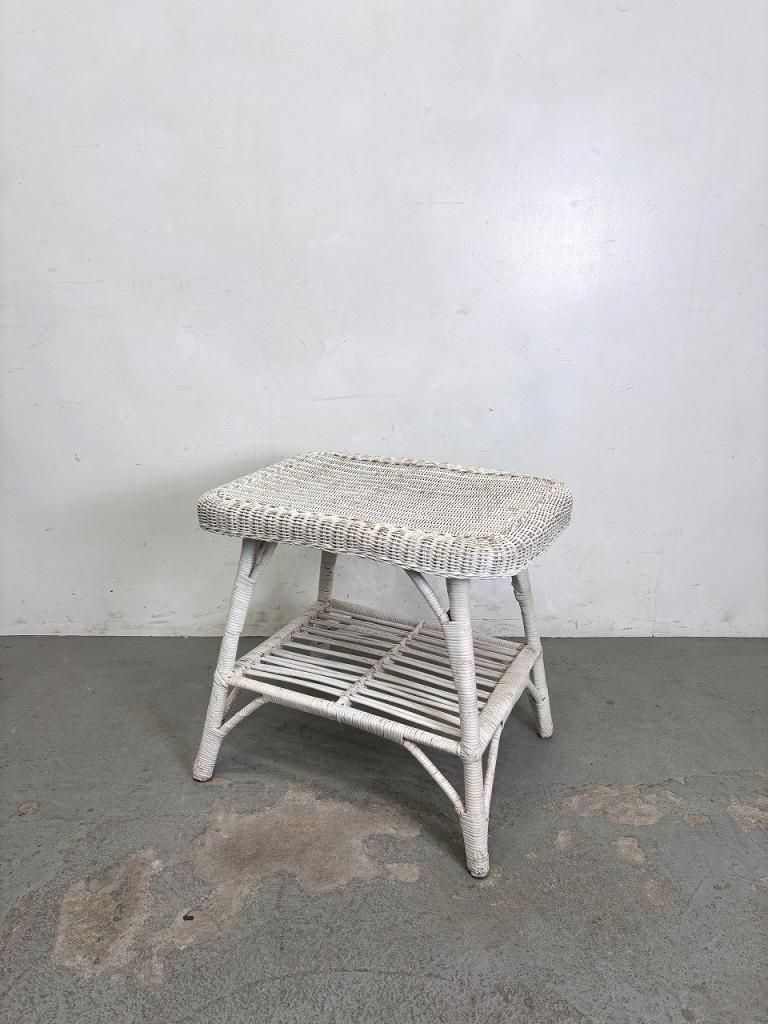 1980's ヴィンテージ ラタン サイドテーブル - アンティーク