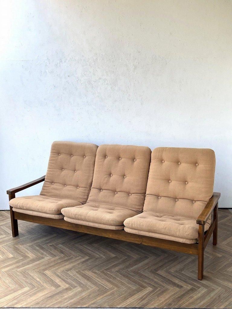 1960's ヴィンテージ ファブリック 3シーター ソファ