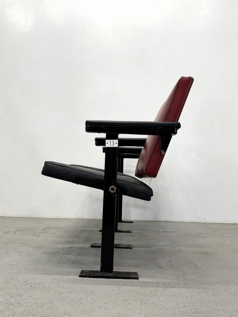 ヴィンテージ フォールディングチェア アンティーク ビンテージ 折りたたみチェア ヴィンテージ ビニールレザー 3シーター フォールディングチェア