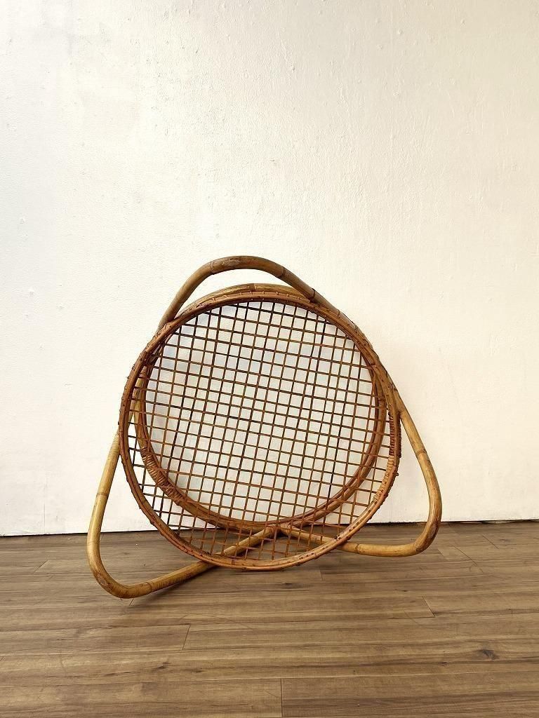 vintage ラタン ガラス △ サイドテーブル ラタンガラス テーブル 40cm幅 ガラステーブル サイドテーブル