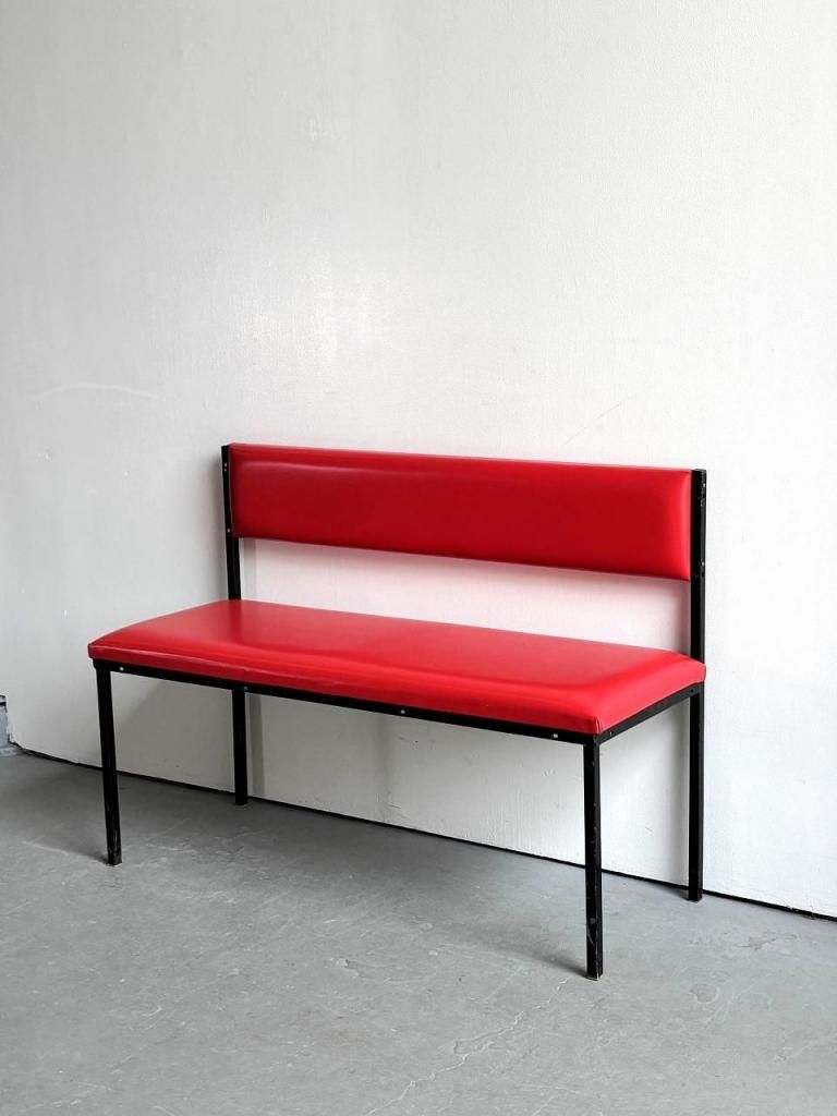 1960's ヴィンテージ ビニールレザー 2シーター ベンチ(同型2点有り