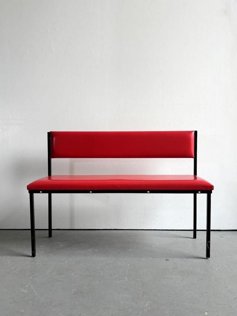 1960's ヴィンテージ ビニールレザー 2シーター ベンチ(同型2点有り