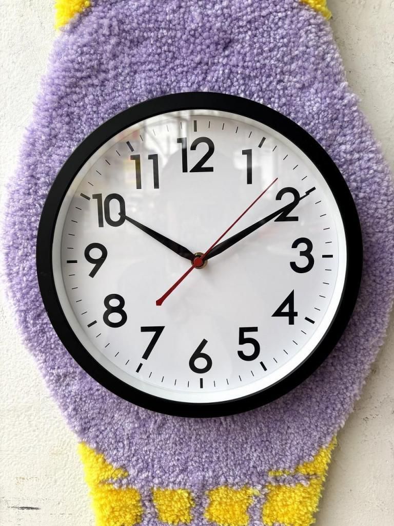 腕時計モチーフ タフティング ウォールクロック - アンティーク