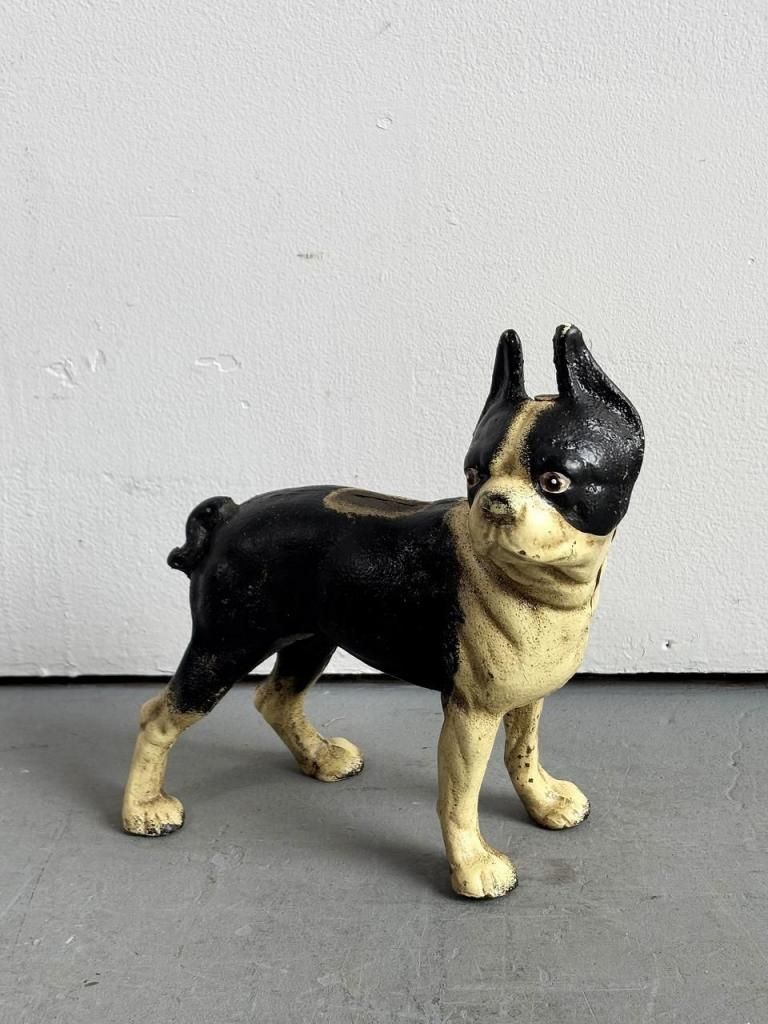 1900-20's アンティーク ボストンテリア ドアストッパー/コイン