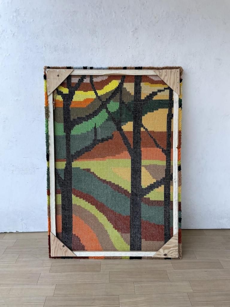 ヴィンテージ アンティーク 油絵 アート hooked vintage