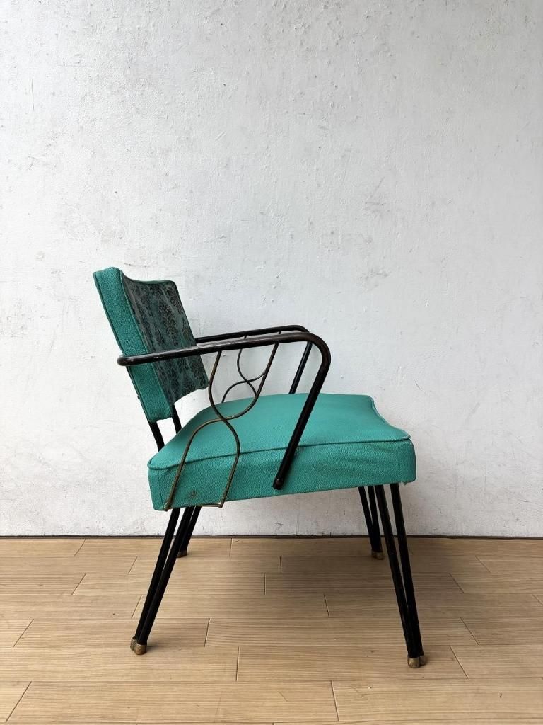 ヴィンテージ　ミッドセンチュリー　アームレザーチェア 1950's ヴィンテージ ミッドセンチュリー ビニールレザー アーム