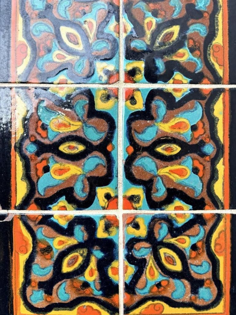 【希少】ヴィンテージ　タイルサイドテーブル 1930-40's ヴィンテージ タイルトップ サイドテーブル