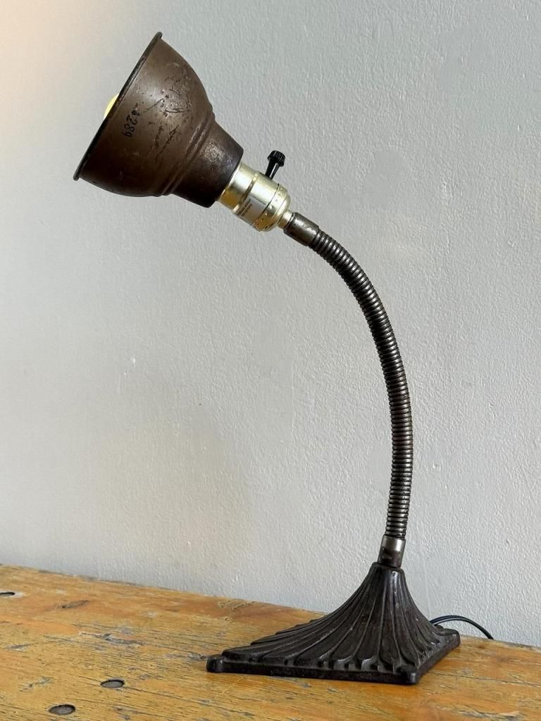 アンティーク　真鍮　グースネック　ランプ　デスク　テーブル　レア　アメリカ 1940-50's ヴィンテージ グースネック デスクランプ