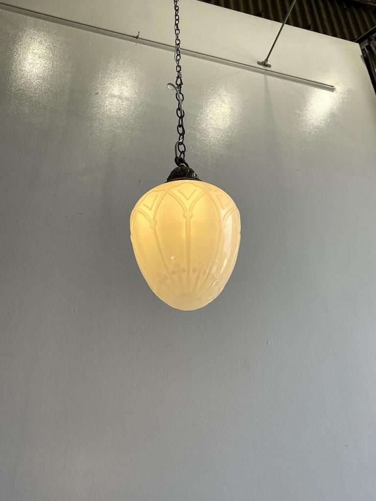 1960's ヴィンテージ ミルクガラス ペンダントランプ