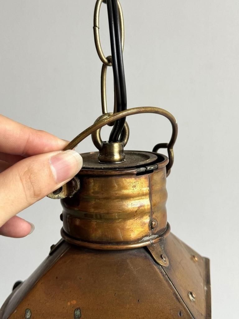 1920's アンティーク オイルランタン ペンダントランプ