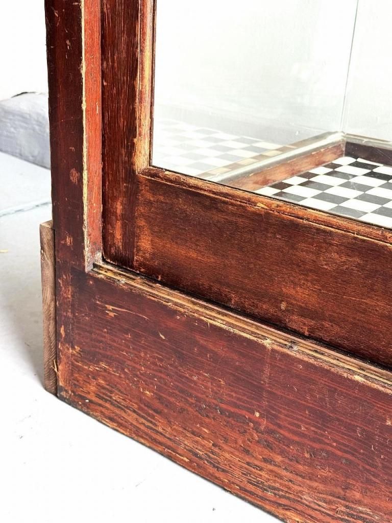 1920-40's ヴィンテージ ウッド ディスプレイ ガラスショーケース